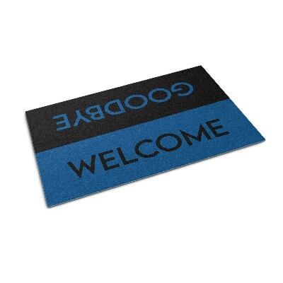 Tappeto ingresso Welcome Goodbye Colore blu