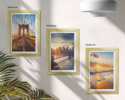 Trittico incorniciato Ponti e tramonti nel paesaggio urbano