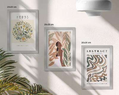 Composizione di 3 quadri Poster minimalisti in stile boho dai colori pastello