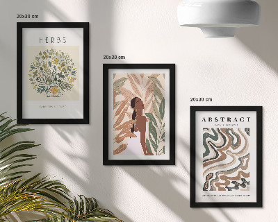 Composizione di 3 quadri Poster minimalisti in stile boho dai colori pastello