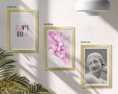 Composizione di 3 quadri Astrazione ad acquerello, slogan ispiratore, scultura antica