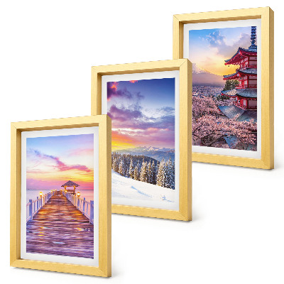 Trittico incorniciato Paesaggi romantici con cieli pittoreschi