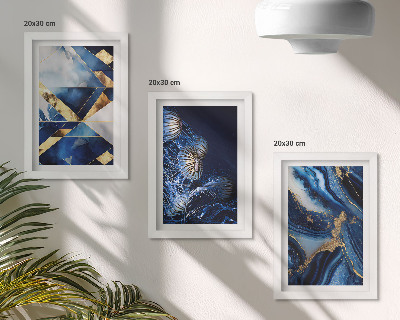 Trittico incorniciato Motivi astratti ed eleganti con accenti