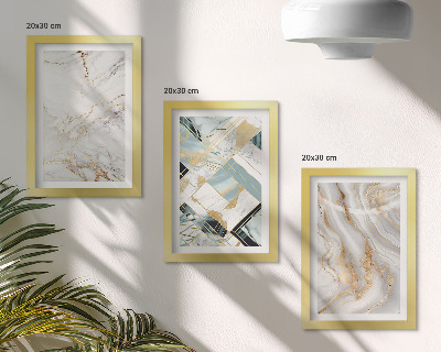 Composizione di 3 quadri Eleganti e alla moda fantasie astratte effetto marmo