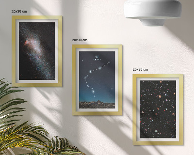 Trittico incorniciato Galassia spazio segno zodiacale Acquario