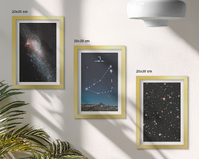 Trittico incorniciato costellazione del Capricorno, galassia e stelle