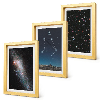 Trittico incorniciato Spazio galattico costellazione della Bilancia cielo notturno