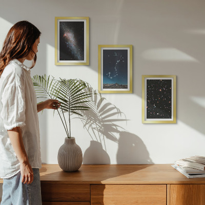 Composizione di 3 quadri Paesaggi cosmici di galassie e della costellazione dello Scorpione