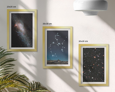 Trittico incorniciato Galassie, costellazioni e spazio: segno zodiacale del Sagittario