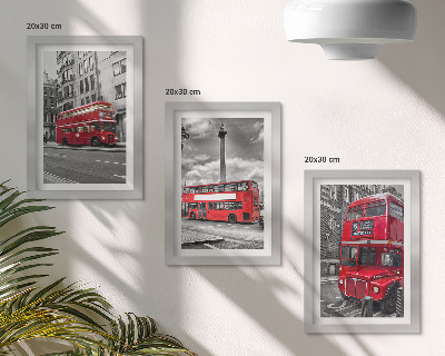 Trittico incorniciato Autobus rossi nel paesaggio urbano di Londra