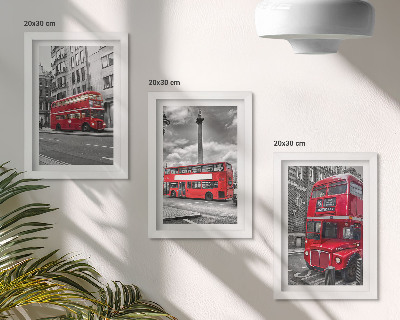 Trittico incorniciato Autobus rossi nel paesaggio urbano di Londra