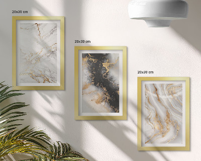 Trittico incorniciato Motivi astratti in tonalità di bianco e nero