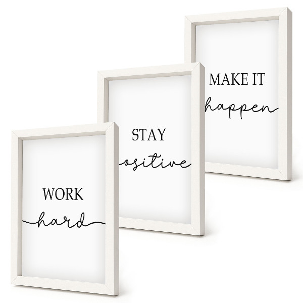 Composizione di 3 quadri Citazioni motivazionali minimaliste che ispirano