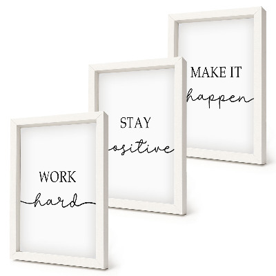 Composizione di 3 quadri Citazioni motivazionali minimaliste che ispirano