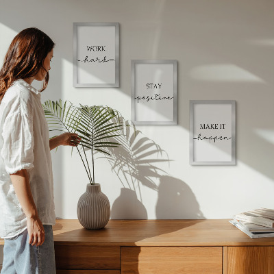 Composizione di 3 quadri Citazioni motivazionali minimaliste che ispirano