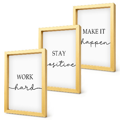 Composizione di 3 quadri Citazioni motivazionali minimaliste che ispirano