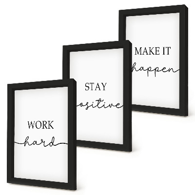 Composizione di 3 quadri Citazioni motivazionali minimaliste che ispirano