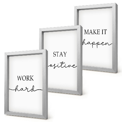 Composizione di 3 quadri Citazioni motivazionali minimaliste che ispirano