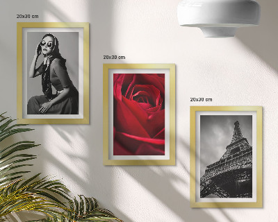 Trittico incorniciato Parigina con occhiali da sole rosa e la Torre Eiffel