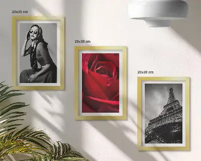 Trittico incorniciato raffigurante una parigina con occhiali da sole rosa e la Torre Eiffel
