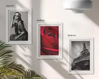 Trittico incorniciato raffigurante una parigina con occhiali da sole rosa e la Torre Eiffel