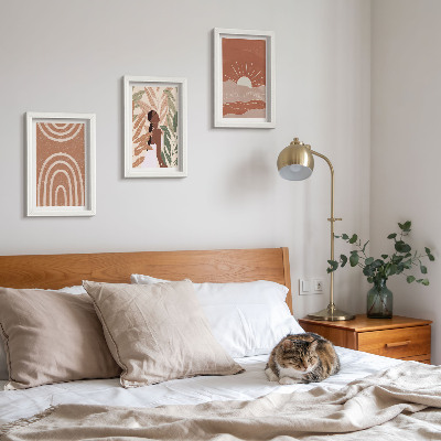 Composizione di 3 quadri Forme e illustrazioni astratte in stile boho