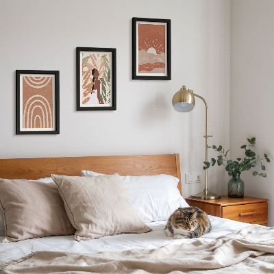 Composizione di 3 quadri Forme e illustrazioni astratte in stile boho
