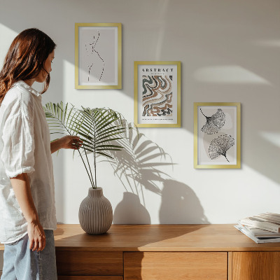 Trittico incorniciato Poster astratto di forme femminili in stile boho