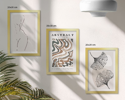 Trittico incorniciato Poster astratto di forme femminili in stile boho