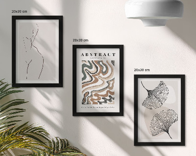 Trittico incorniciato Poster astratto di forme femminili in stile boho