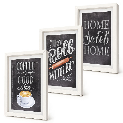 Trittico incorniciato Caffè, calore e intimità domestica