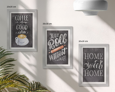 Trittico incorniciato Caffè, calore e intimità domestica