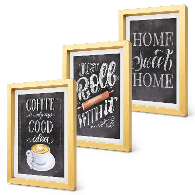 Trittico incorniciato Caffè, calore e intimità domestica
