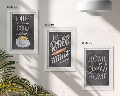 Trittico incorniciato Caffè, calore e intimità domestica