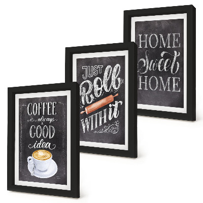 Trittico incorniciato Caffè, calore e intimità domestica