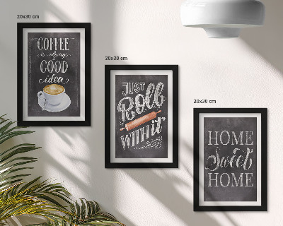 Trittico incorniciato Caffè, calore e intimità domestica