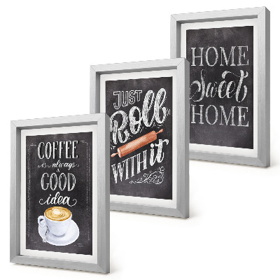 Trittico incorniciato Caffè, calore e intimità domestica