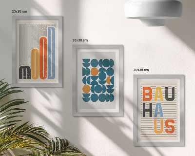 Trittico incorniciato Poster con motivi geometrici in stile Bauhaus