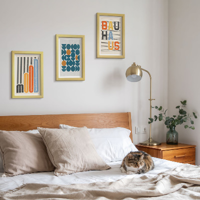 Trittico incorniciato Poster con motivi geometrici in stile Bauhaus