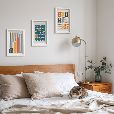 Trittico incorniciato Poster con motivi geometrici in stile Bauhaus