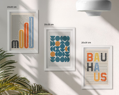 Trittico incorniciato Poster con motivi geometrici in stile Bauhaus