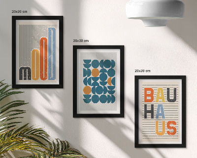 Trittico incorniciato Poster con motivi geometrici in stile Bauhaus