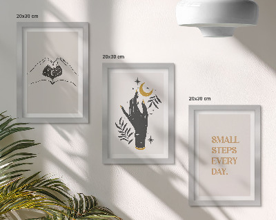 Composizione di 3 quadri Illustrazioni minimaliste che ispirano un testo boho