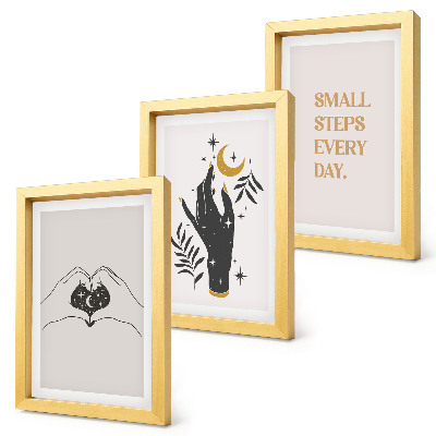 Composizione di 3 quadri Illustrazioni minimaliste che ispirano un testo boho