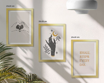 Composizione di 3 quadri Illustrazioni minimaliste che ispirano un testo boho