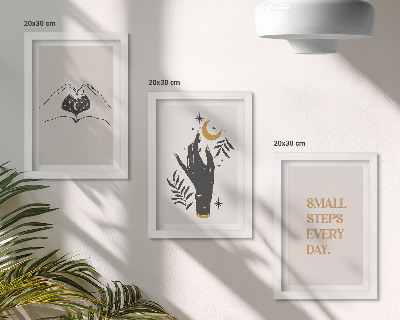 Composizione di 3 quadri Illustrazioni minimaliste che ispirano un testo boho
