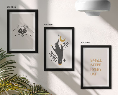 Composizione di 3 quadri Illustrazioni minimaliste che ispirano un testo boho