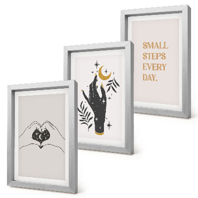 Composizione di 3 quadri Illustrazioni minimaliste che ispirano un testo boho