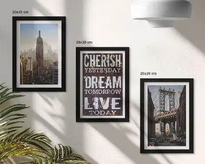 Trittico di quadri paesaggi di New York con citazione ispiratrice