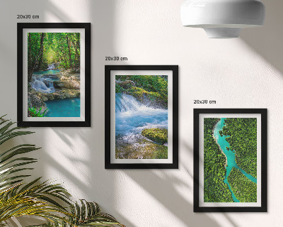 Trittico incorniciato Foreste verdi e acque cristalline dei fiumi